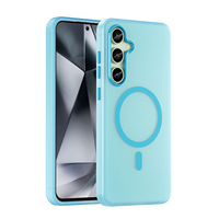 Coques de téléphone portable antichoc magnétiques en TPU mat couleur unie avec boutons électroplaqués et cadre d'objectif indépendant pour S25 Ultra