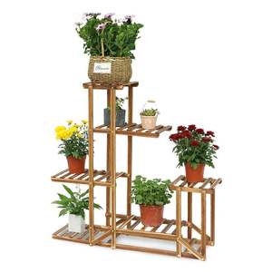 Support de plantes d'intérieur/extérieur multi-niveaux en os de buffle fait main, durable et moderne, pour cadre photo et pot de fleurs/bonsaï - Product Image 1