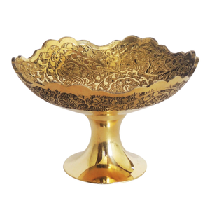 Bol de piédestal en laiton de haute qualité avec gravure polonais fini pour cuisine bol de service de table bol de vaisselle - Product Image 6