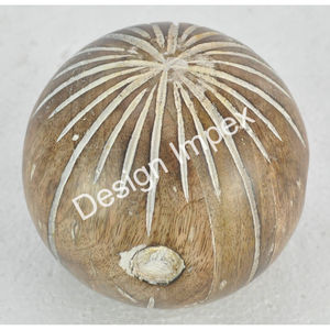 Artisanat Design Boule en bois décorative Décoration de table Décoration intérieure Décoration de la maison Boule en bois Décoration de Noël - Product Image 6