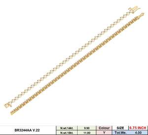 สร้อยข้อมือเพชรเทนนิสทรงคลาสสิกสำหรับผู้หญิง ทองคำขาว 14K ชุบโรเดียม ประดับเพชร CVD คุณภาพสูง น้ำหนัก 2.6 กะรัต เจียระไนแบบบริลเลียนท์ พร้อมใบรับรอง - Product Image 3