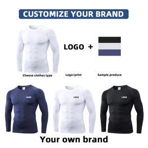 Wholesale Saleh Enterprises Premium Men <b>Compression</b> Shirt Spandex/Polyester Tight Fit Quick Dry Gym T Shirt Long Sleeve Fitness - Product Image 3