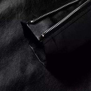 <b>Men</b> Casual <b>Leather</b> <b>Jackets</b> Autumn Winter New Fashion Stand Collar <b>Leather</b> Material High Street Style Zipper <b>Man</b> <b>Leather</b> <b>Jackets</b> - Product Image 6