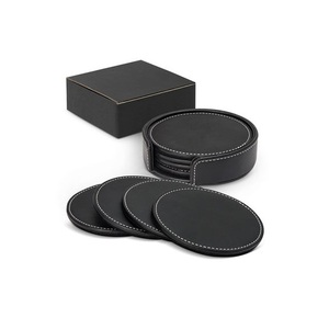 <b>Leather</b> Coaster Set Wholesale PU <b>Leather</b> Coaster for Promotional and Customized Size Kitchenware and Restaurants - Product Image 1