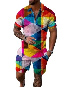 New Men's Summer Casual Men Shorts Suits Couple Outfits Vintage Style Hip Hop <b>T</b> Shirts +Shorts Male's Tracksuit 3D Print Set - Product Image 2