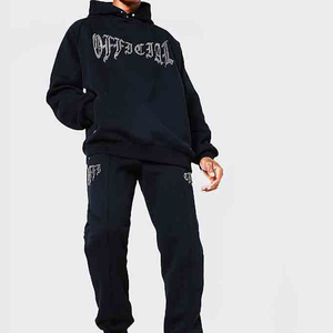 Fabricant de survêtements pour hommes à prix abordable, coupe ajustée, style unique, vêtements d'extérieur pour hommes, ensemble deux pièces avec strass, survêtements - Product Image 2