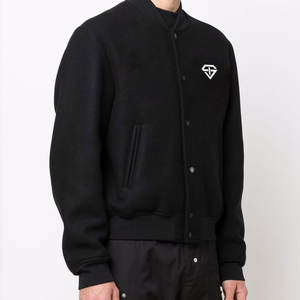 Men's Custom Fashion Design Woolen Letterman <b>Jacket</b> High Quality <b>Thin</b> Casual Winter Wear Stand Collar <b>Waterproof</b> Windproof - Product Image 3