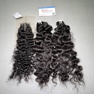 Cheveux humains Style brut vietnamien birman cheveux bouclés vierge couleur naturelle vierge cuticule aligné Extensions de cheveux humains - Product Image 1
