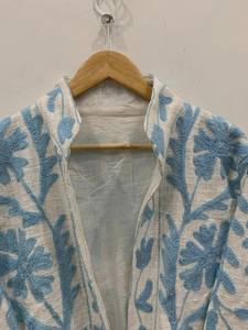 Bohemian Velvet Embroidered Suzani Jacket Cropped Jacket Winter Wear Jacket Gift For <b>Wife</b> Spring Coat Festival Statement Jacket - Product Image 4