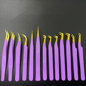 แหนบปลายขนตาสีทองสำหรับการจับขนตาเพิ่มวอลลุ่มแบบมืออาชีพแหนบสำหรับการต่อขนตา - Product Image 3