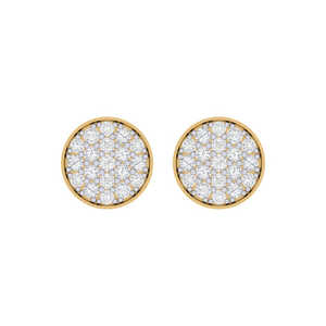 Boucles d'oreilles clous rondes en or multicolores certifiées 14Kt/18Kt avec un poids total de 0,49 ct, 19 diamants véritables de différentes qualités - Product Image 6