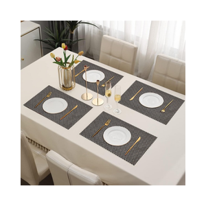 Napperons de table rectangulaires décoratifs à motif géométrique vert frais pour la maison moderne, les tables de mariage et les restaurants - Product Image 4