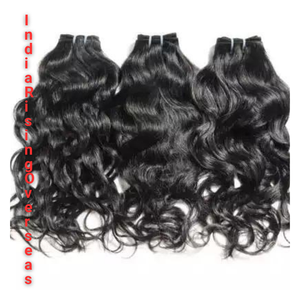 Extensiones de cabello humano Remy virgen brillante Paquetes de cabello ondulado natural indio crudo Trama doble sin enredos a granel exportado desde la India - Product Image 2