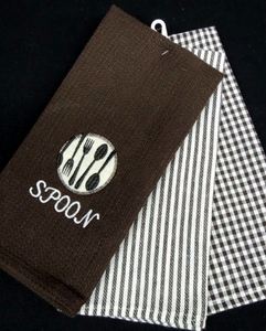 Embalaje personalizado al por mayor Toalla de cocina Diseño Tela Marca Regalo 100% algodón Logo bordado Fabricante a granel - Product Image 5