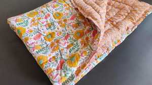 <b>Floral</b> Hand Block Cotton Queen <b>Quilt</b> Indian Razai Blanket - Product Image 5