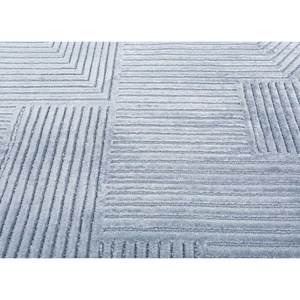 Tapis rectangulaire en laine et soie de bambou noué à la main, motif géométrique abstrait, bleu azalée, pour couloir, salon, AIWB-3061 - Product Image 3