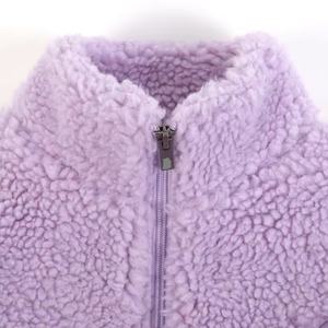 Invierno cálido al aire libre Color sólido Popular polar Sherpa chaqueta cremallera completa polar mujeres Stand Collar venta al por mayor chaqueta de lujo para mujer - Product Image 3