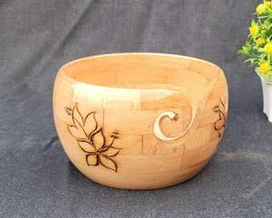 Support en bois pour bobines de fil 7 x 4 pouces, bol de rangement fait main pour le tricot et le crochet - Product Image 2