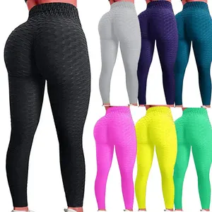 Bán Buôn Cao Eo Tập Thể Dục Jacquard Chống Cellulite Thể Thao Yoga Quần Xà Cạp Vớ Womens Liền Mạch Xà Cạp Quần