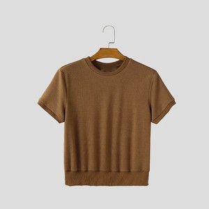 Top corto de color liso para hombre, camiseta informal holgada de verano de manga corta con cuello redondo, Camiseta de gran tamaño a la moda para hombre, camiseta de verano de gran tamaño de moda para el año 2017 - Product Image 1
