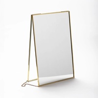 Miroir de table décoratif moderne avec cadre en laiton pour la coiffure et le maquillage des femmes, miroir de luxe doré