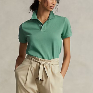High quality Slim Fit Breathable quick Dry <b>Women</b> <b>Polo</b> <b>Shirts</b> solid colour Custom puff printed logo streetwear ladies <b>polo</b> <b>shirt</b> - Product Image 4