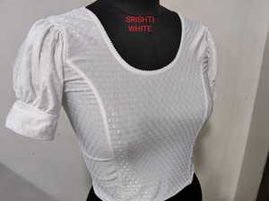 Blusa Elástica Lista para Usar, Mangas Abullonadas, Tela Dobby, Cómoda para Mujer, al Mejor Precio al por Mayor - Product Image 3