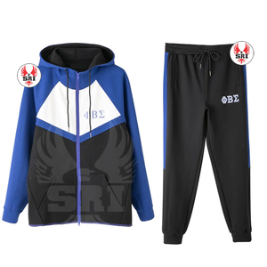 Survêtement en molleton pour homme avec broderie de la fraternité Phi Beta Sigma |   Survêtement grec personnalisé brodé pour garçons de la fraternité PBS - Product Image 3