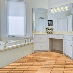 แผ่นไม้อะคาเซียธรรมชาติสำหรับ100% กระเบื้องดาดฟ้า6แผ่นสำหรับปูพื้นปาร์เก้ในร่ม/กลางแจ้งและห้องน้ำ - Product Image 4