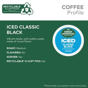 Café Verde de Green Mountain Coffee Roasters, ICED Classic Black, Cápsulas Individuales Keurig K-Cup, Café Helado de Tueste Medio, 96 Unidades - Product Image 3
