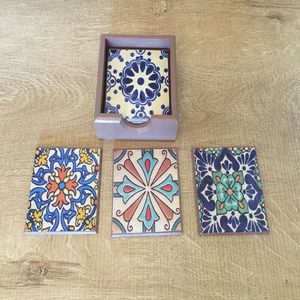 ที่รองแก้วไม้คลาสสิกงานฝีมือช่างฝีมือเคลือบสีสันสดใสดีไซน์ทนความร้อนเป็นมิตรกับสิ่งแวดล้อมทนทานสำหรับบ้าน - Product Image 5