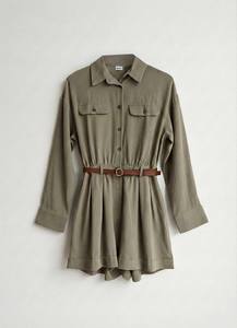 ชุดเดรสสั้นผู้หญิงลำลองสำหรับฤดูร้อน สีพื้น แฟชั่นทันสมัย ใส่ได้ทุกวัน คอลเลคชั่นบูติก – ส่งออกจากตุรกี - Product Image 3