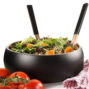 Juego de ensaladeras de bambú hilado hecho a mano de alta calidad con cucharas Nuevo estilo Laca Acabado Buen precio Utensilios de cocina de Vietnam - Product Image 2