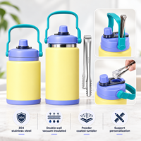 Botol Termos Vakum Stainless Steel 2.8L 4L Dinding Ganda Terisolasi dengan Pegangan untuk Perjalanan, Gym, dan Berkemah
