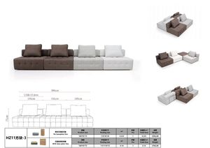 Ensemble de canapés en cuir véritable capitonné de style européen de luxe de haute qualité, comprenant un canapé, un meuble TV, des meubles pour le salon d'un appartement - Product Image 3