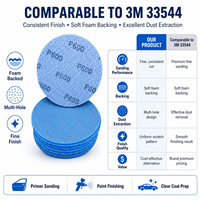 33544 Disques abrasifs flexibles en mousse 6 pouces, blocs de ponçage, éponge de ponçage bleue, grain 3000 4000 5000, éponge de ponçage humide pour automobile