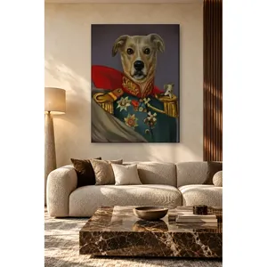 Fida General Dog with Mouse on Shoulder <b>Canvas</b> Print - Product Image 1