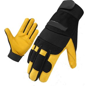 ถุงมือนิรภัยสำหรับทำงานทนทานต่อแรงกระแทกถุงมือกลศาสตร์ส่วนบุคคลถุงมือหนังทำงานที่ยอดเยี่ยม - Product Image 2