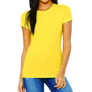 Nouveauté 2026 Nouveau design T-shirt femme personnalisé avec logo Vêtements femme grande taille T-shirts unis confortables avec logo personnalisé - Product Image 1