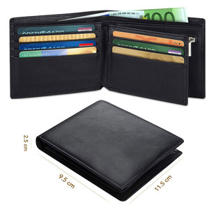 100% Genuine Leather Men's Short <b>Wallets</b>-High Quality Durable Customizable Options Low MOQ - Product Image 2
