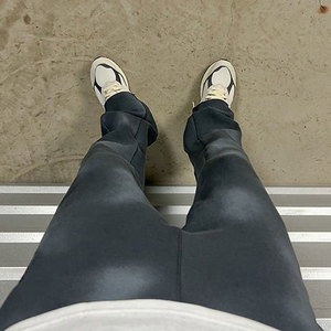 Pantalones de chándal acampanados lavados Pantalones de chándal de algodón pesado, ajuste de gran tamaño OEM Fábrica al por mayor. - Product Image 6