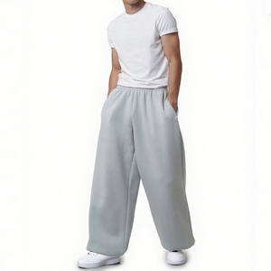 Pantalones Deportivos Extra Grandes con Logotipo Personalizado para Hombre, Pantalones Holgados de Pierna Ancha de Alta Calidad 100% Algodón, Talla Grande, Pantalones Básicos Gruesos - Product Image 3