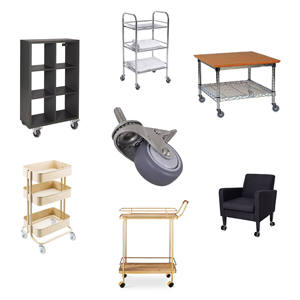 Ruedas Giratorias de Acero Inoxidable de 2 Pulgadas con Vástago M10, Ruedas de Goma TPR con Freno, Rodamiento Suave para Muebles - Product Image 5