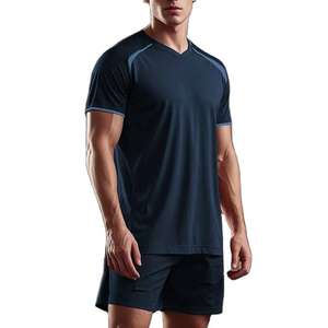 Color negro de alta calidad personalizado hombres fútbol Jersey poliéster transpirable cómodo uniforme de fútbol - Product Image 6