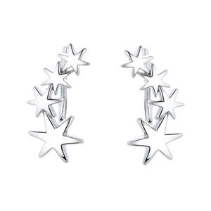 Sterling Silver Shooting Star <b>Climber</b> <b>Earrings</b> Elegant Party Accessory - Product Image 1
