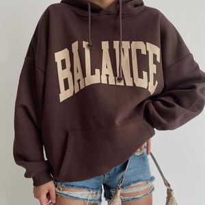 Sweat à capuche polaire pour femmes de haute qualité surdimensionné hiver automne imprimé devant col à capuche printemps Anti-boulochage - Product Image 2