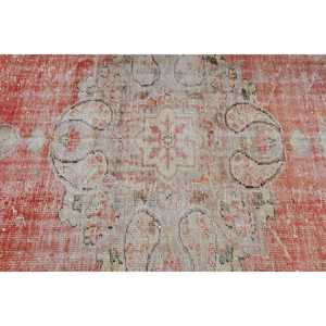Turkish Rug, 4.2x8.1 ft Vintage Rug, <b>Red</b> White Moroccan <b>Wool</b> Rug - Product Image 5