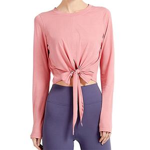 Women's Custom Logo Printed Gym Crop Top for Sports & <b>Yoga</b> Ladies' Jersey T-Shirts for Spring Workout Hoodies & <b>Sweatshirts</b> - Product Image 5