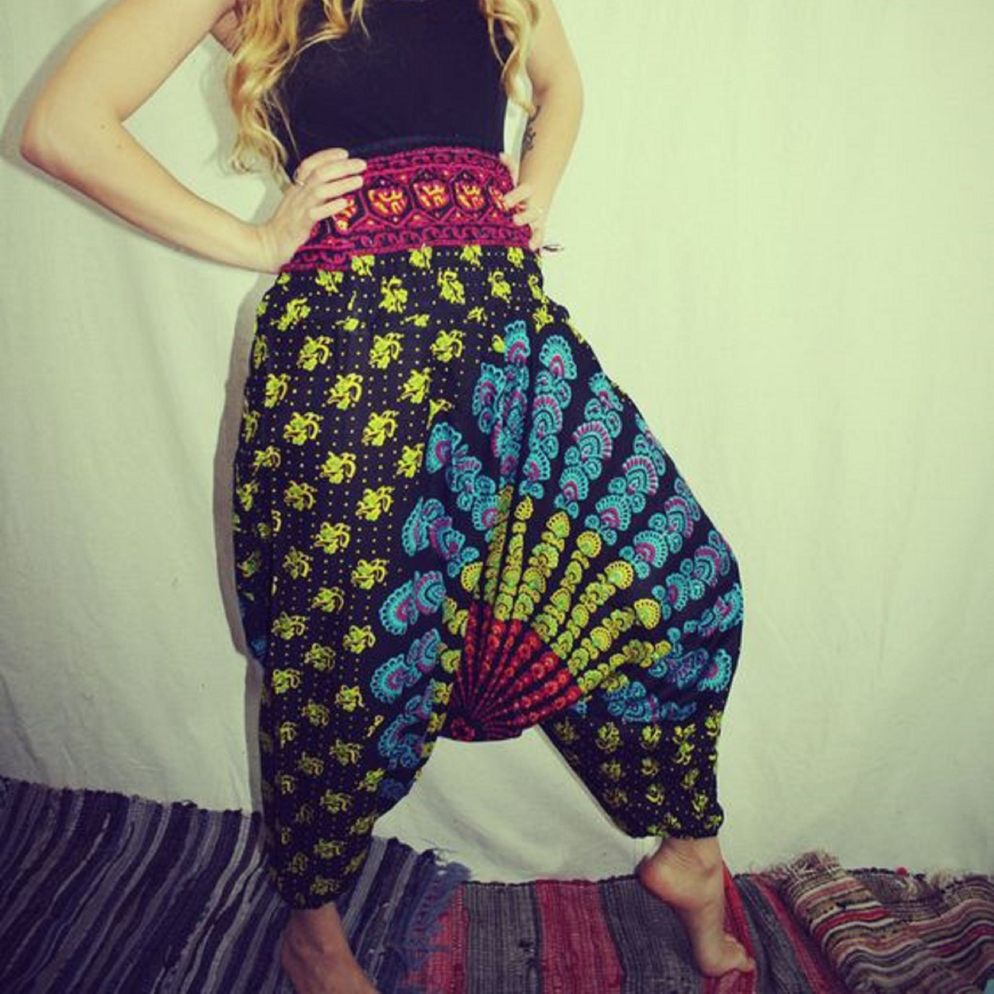 Pantaloni Harem Uomo | Boho Chic | Comodi E Larghi | Per Yoga, Spiaggia, Tempo Libero | Taglie Forti - Foto 4