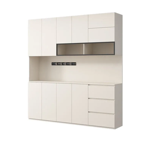 Modern Minimalist <b>Sideboard</b> with Glass Display Shelf and Storage Cabinets for <b>Kitchen</b> or Dining Area - Product Image 3